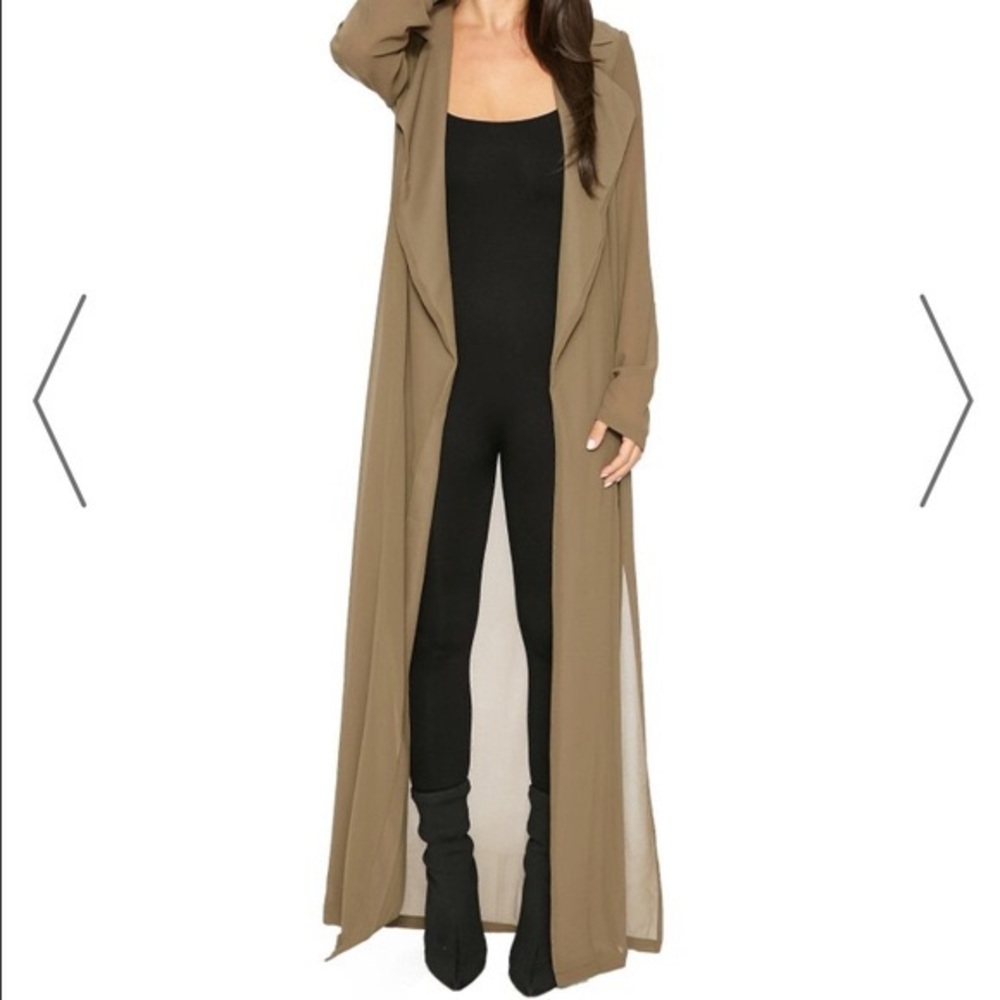 Sheer olive trench